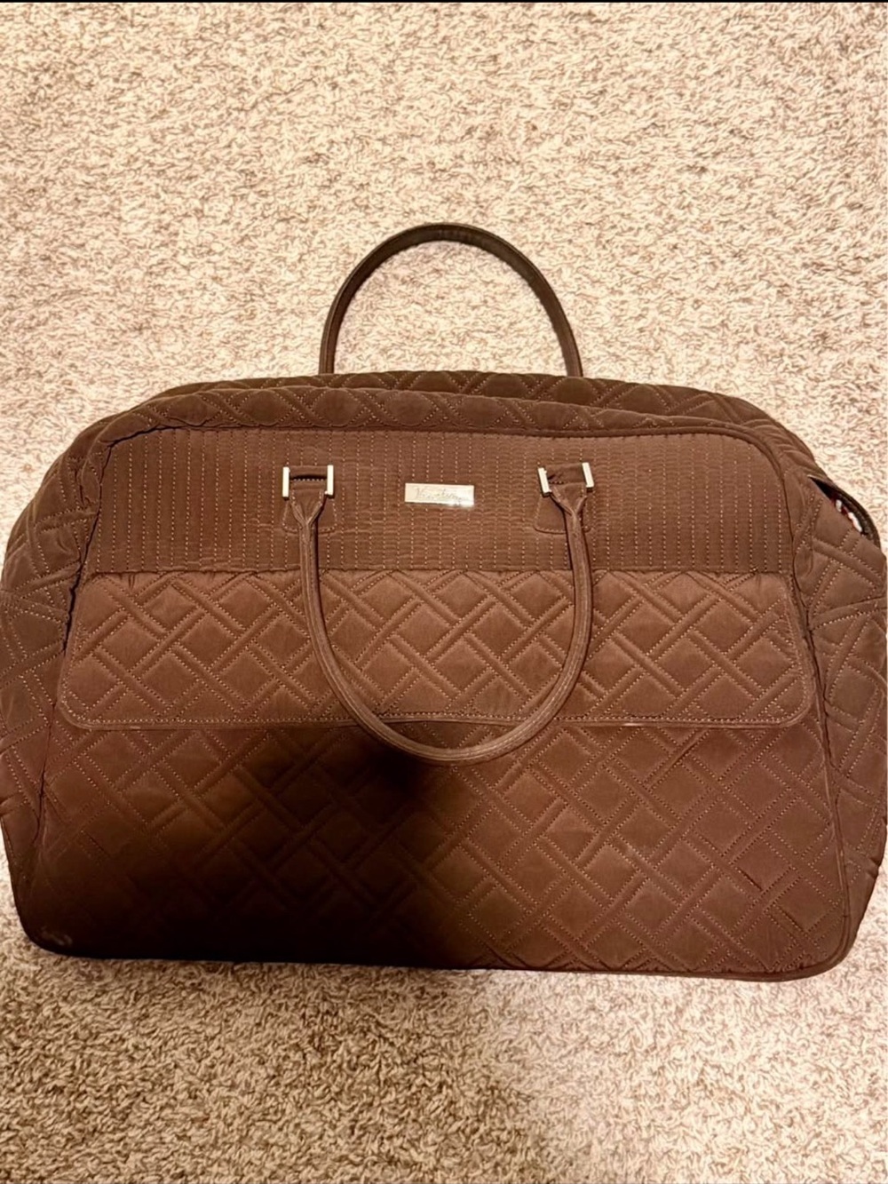 Vera Bradley Quilted Brown Travel Bag